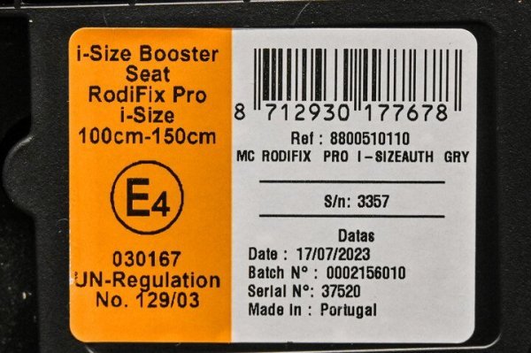 oranje goedkeuringslabel kinderstoel auto