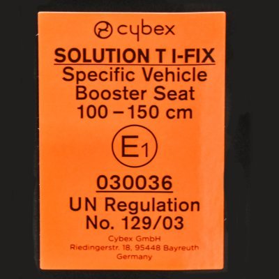 veiligheidslabel autostoel