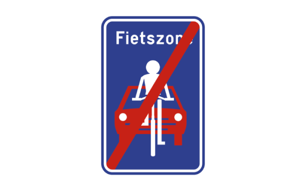 verkeersbord einde fietszone